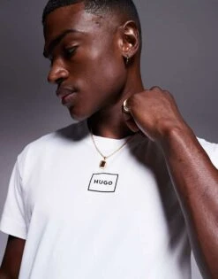 Hugo Red HUGO Bodywear Laze Chest Logo T-shirt In White For Men