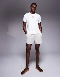 Hugo Red HUGO Bodywear Laze Chest Logo T-shirt In White For Men -Hugoro Store 207350277 3