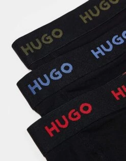 Hugo Red HUGO Bodywear 3-pack Boxer Brief In Black With Logo Waistband For Men Open Miscellaneous -Hugoro Store 207350371 3