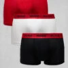 Hugo Red HUGO Bodywear 3-pack Trunks In Black, White And Red With Contrasting Logo Waistband For Men Open Miscellaneous