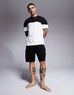 Hugo Red HUGO Bodywear Amsterdam Colour Block T-shirt In White For Men Black 7 Hugo Red HUGO Bodywear Amsterdam Colour Block T-shirt In White For Men Black -Hugoro Store 207350468 3