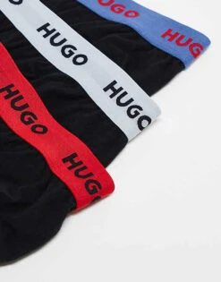 Hugo Red HUGO Bodywear 3-pack Hip Briefs In Black With Contrast Waistbands For Men Open Miscellaneous -Hugoro Store 207350497 3