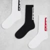 Hugo Red HUGO Bodywear 3-pack Back Logo Socks On Black And White For Men Open Miscellaneous