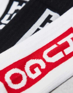 Hugo Red HUGO Bodywear 3-pack Back Logo Socks On Black And White For Men Open Miscellaneous -Hugoro Store 207364809 3