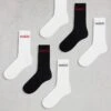 Hugo Red HUGO Bodywear 6-pack Logo Socks In Black And White For Men Open Miscellaneous